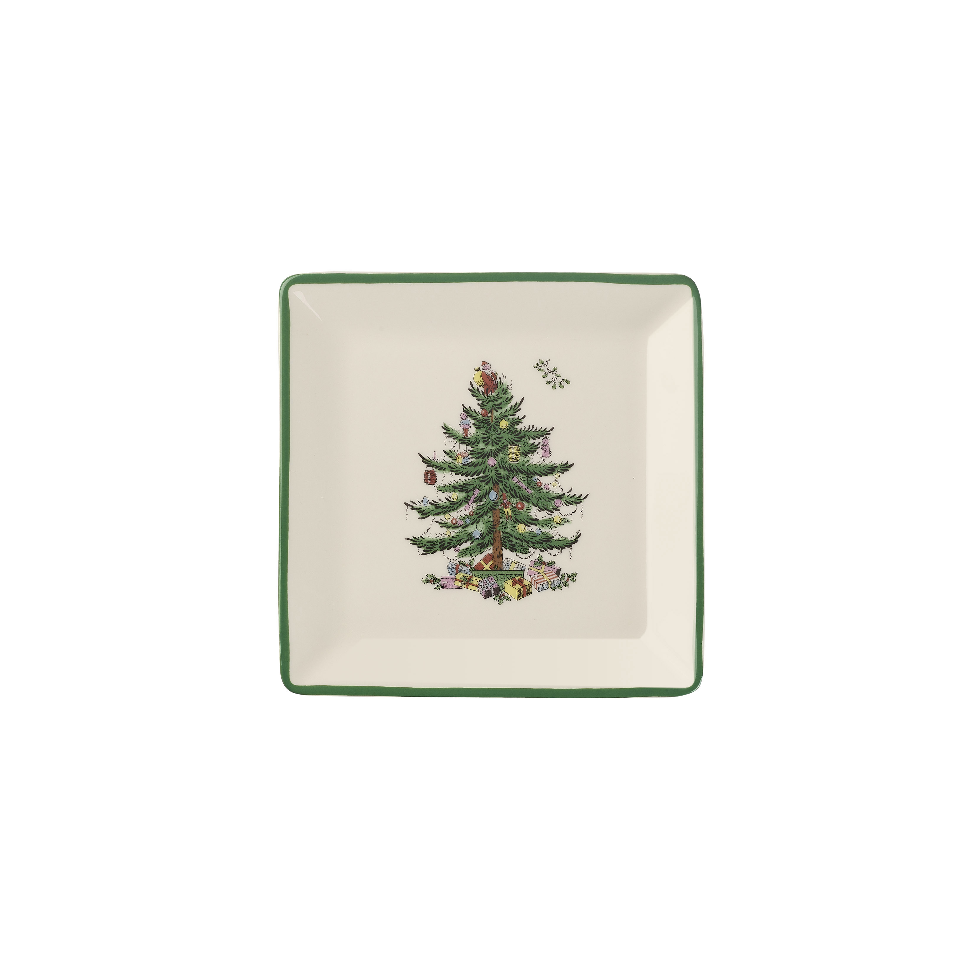 Christmas Tree Square 5 Inch Tidbit Plates Set of 4 image number null